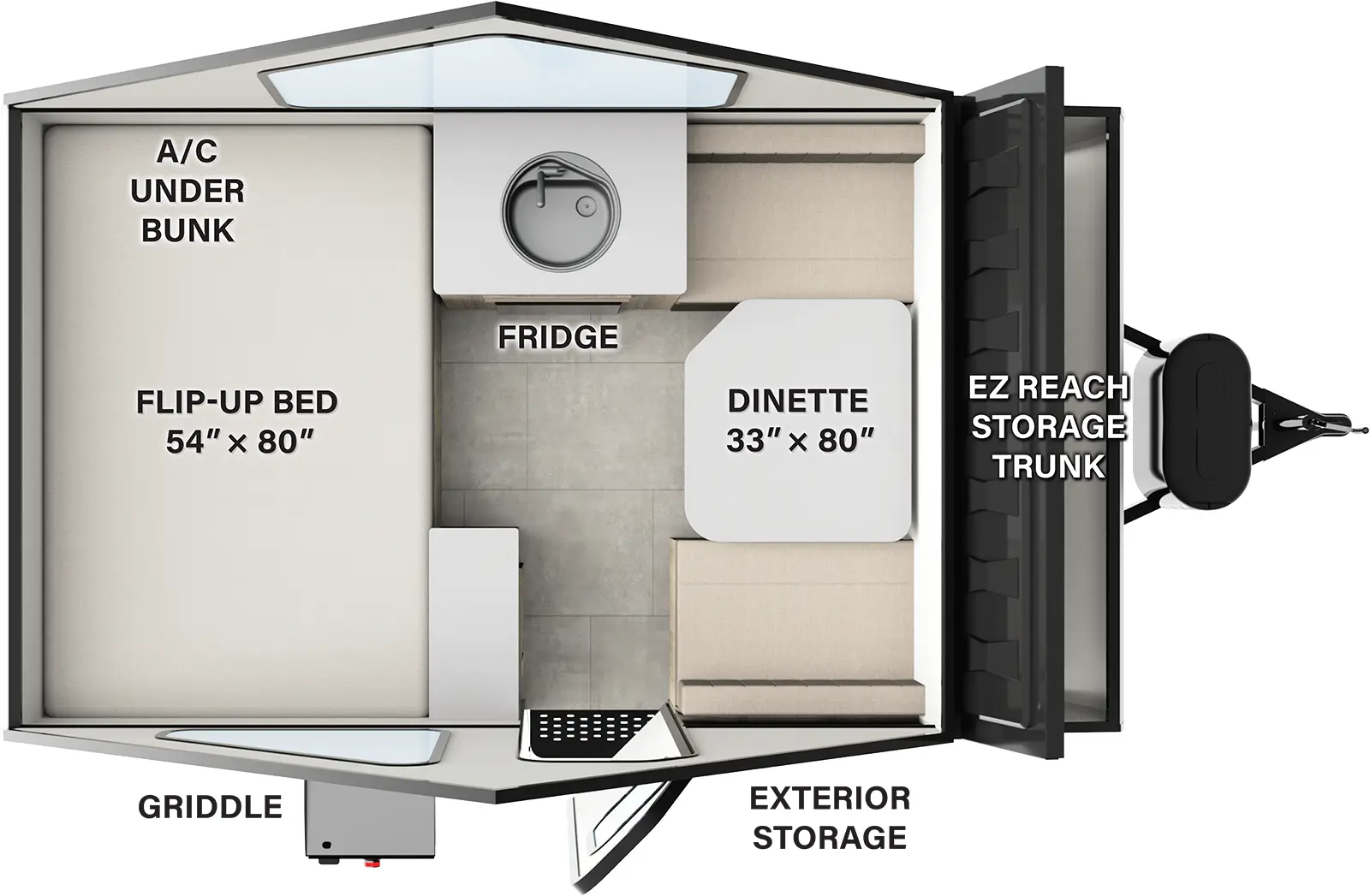 The Flagstaff Hard Side Pop-Up Campers T10RB features include: hard sides.